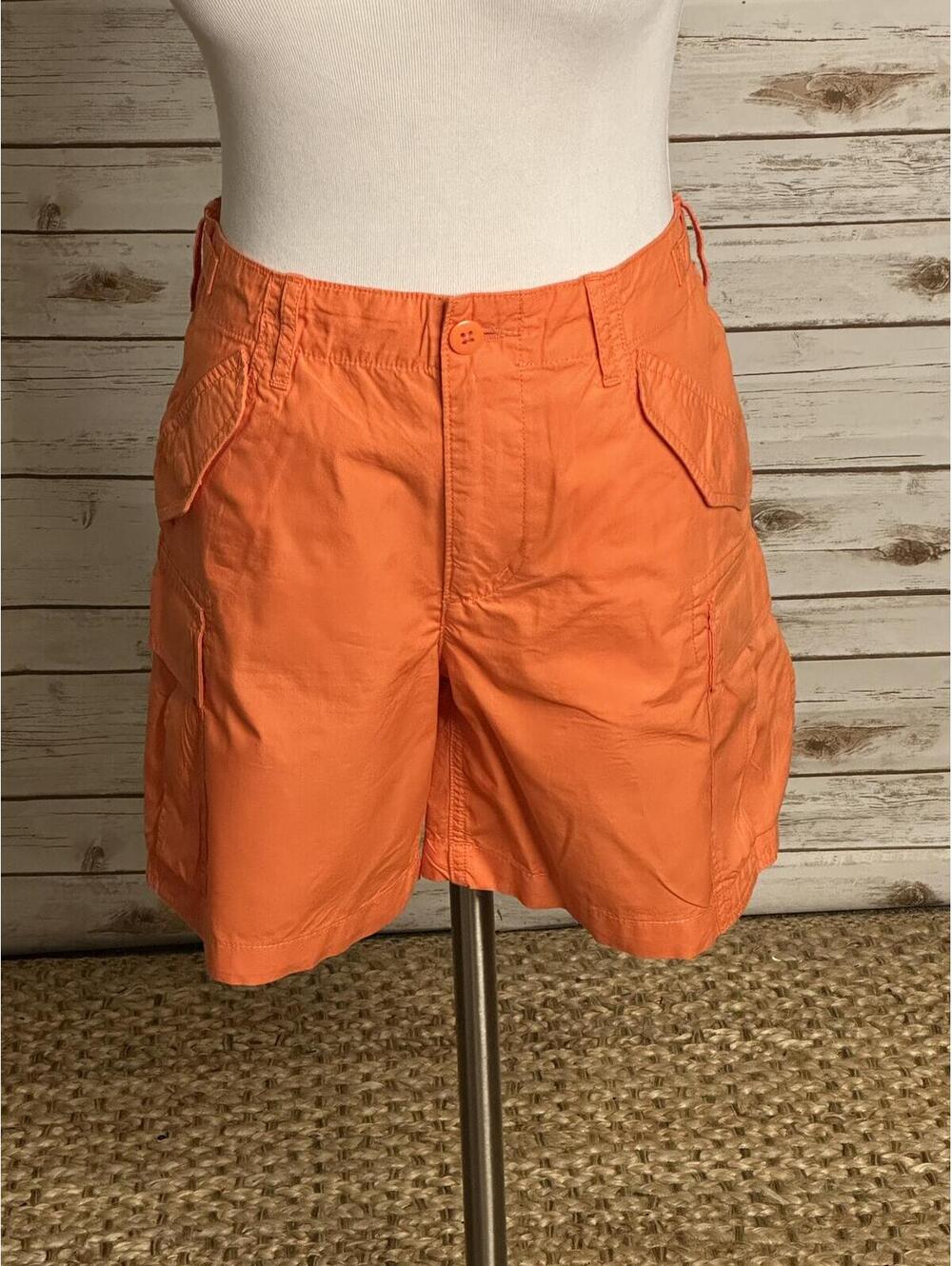Polo Ralph Lauren orange cotton cargo shorts Size 6 utility gorpcore outdoors